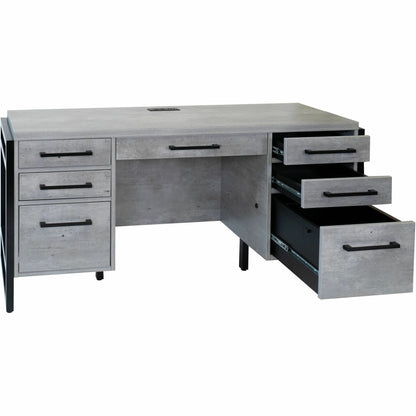Martin Mason Concrete Laminate Unit - 31" Height x 66" Width x 21" Depth - Total Drawer(s): 7 - Material: Thermofused La