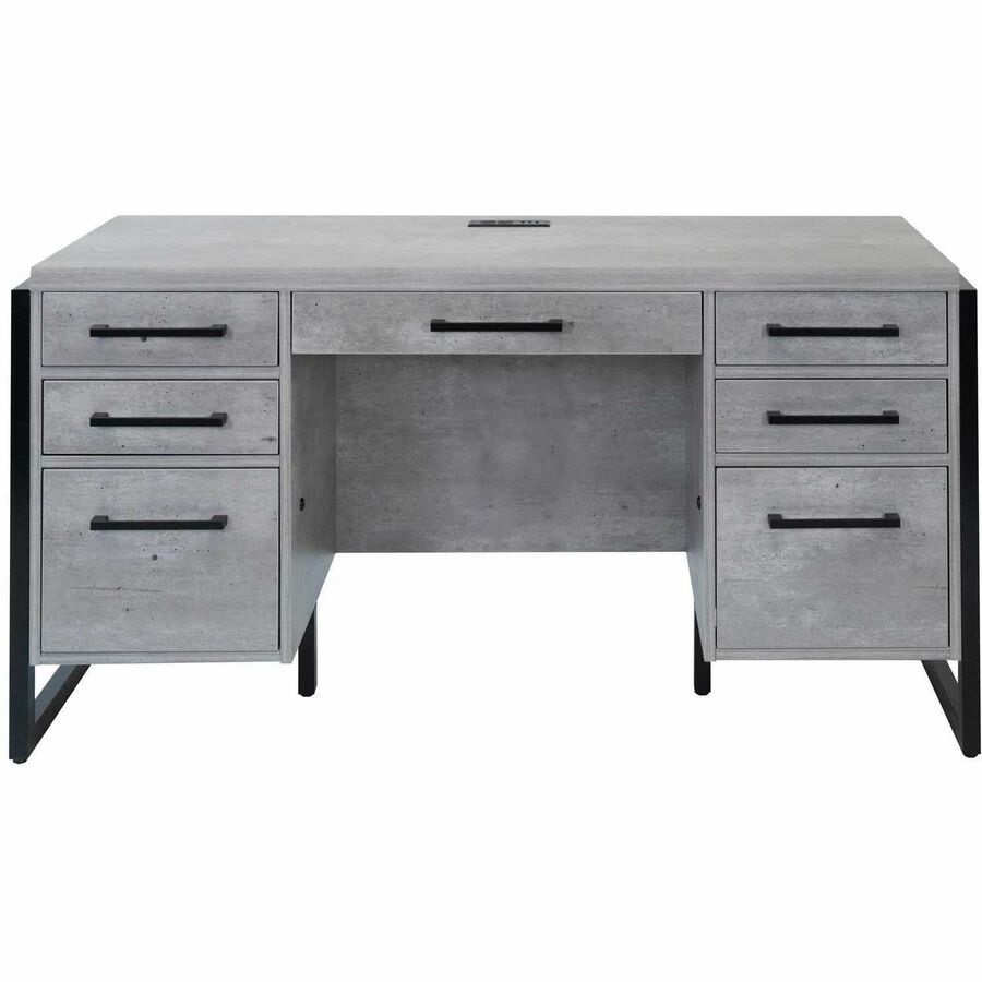 Martin Mason Concrete Laminate Unit - 31" Height x 66" Width x 21" Depth - Total Drawer(s): 7 - Material: Thermofused La