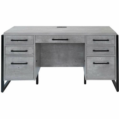 Martin Mason Concrete Laminate Unit - 31" Height x 66" Width x 21" Depth - Total Drawer(s): 7 - Material: Thermofused La