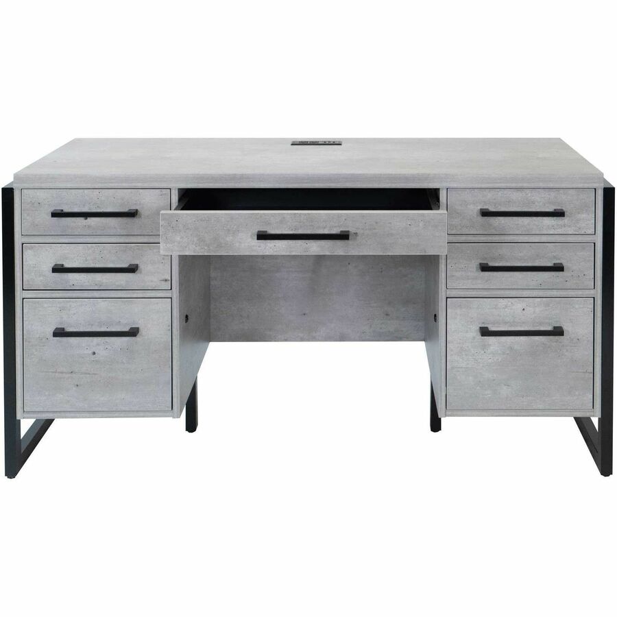 Martin Mason Concrete Laminate Unit - 31" Height x 66" Width x 21" Depth - Total Drawer(s): 7 - Material: Thermofused La