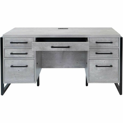 Martin Mason Concrete Laminate Unit - 31" Height x 66" Width x 21" Depth - Total Drawer(s): 7 - Material: Thermofused La