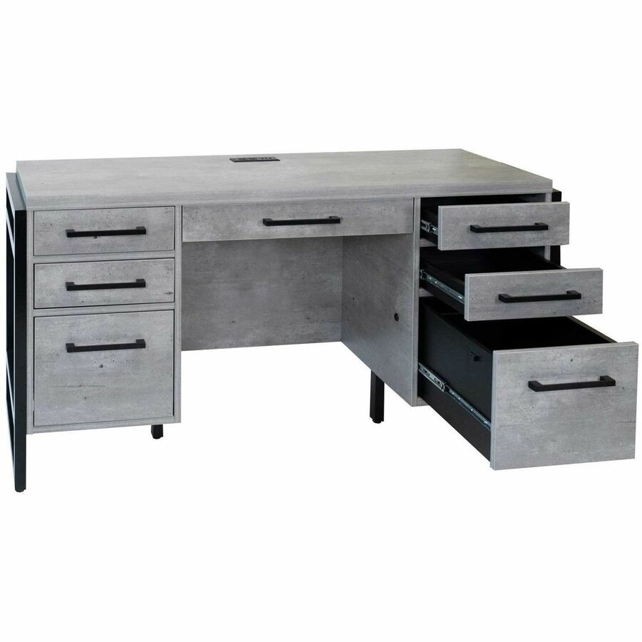 Martin Mason Concrete Laminate Unit - 31" Height x 66" Width x 21" Depth - Total Drawer(s): 7 - Material: Thermofused La