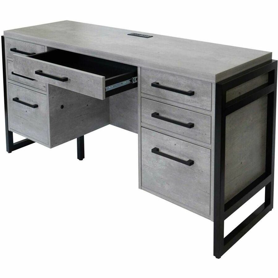 Martin Mason Concrete Laminate Unit - 31" Height x 66" Width x 21" Depth - Total Drawer(s): 7 - Material: Thermofused La