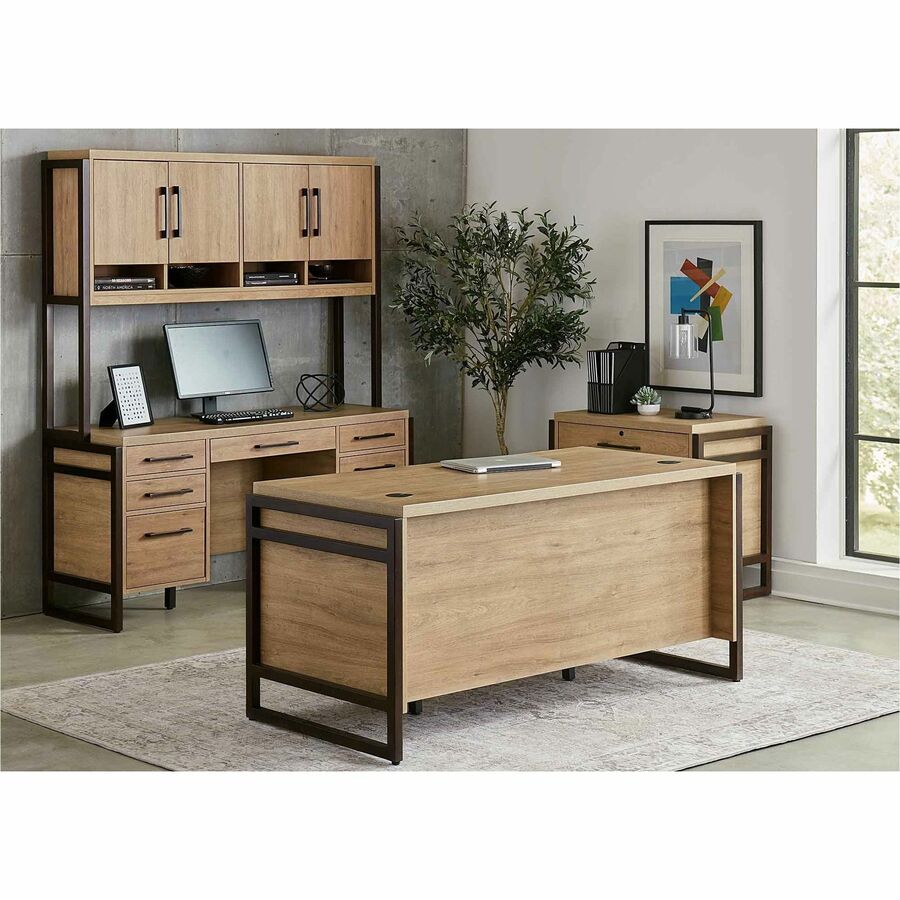 Martin Mason Concrete Laminate Unit - 31" Height x 66" Width x 30" Depth - Total Drawer(s): 7 - Double Pedestal - 1 Each