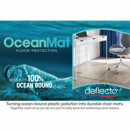 Deflecto OceanMat Chair Mat for Hard Floor - Hard Floor, Wood Floor, Tile Floor, Laminate Floor, Floor, Commercial - 60"