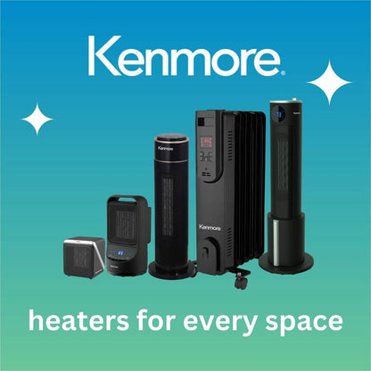 Kenmore 29" Tower Heater with Humidifier - Remote Control - Office, Room, Living Room - Tower - Black