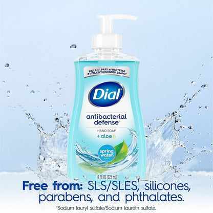 Dial Liquid Soap - Spring Water Scent - 11 fl oz - Pump Dispenser - Bacteria Remover - 1 Each