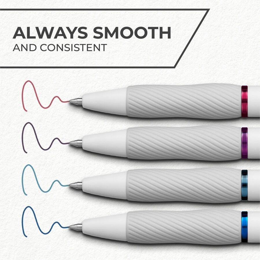 Sharpie S-Gel Pens - 0.7 mm Medium Pen Point - Retractable - Bold Jewel Ink - Gel-based - Pearl White Plastic Barrel - 4