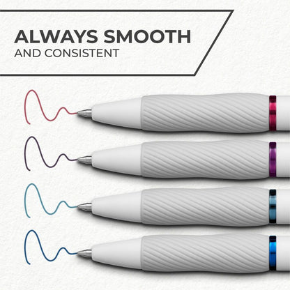 Sharpie S-Gel Pens - 0.7 mm Medium Pen Point - Retractable - Bold Jewel Ink - Gel-based - Pearl White Plastic Barrel - 4