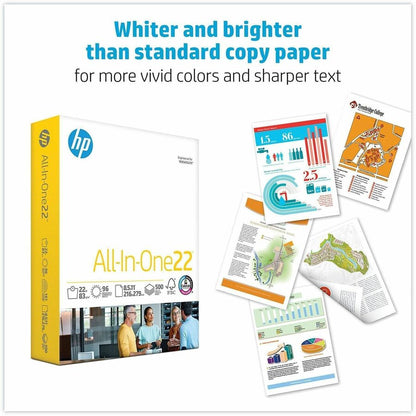 HP Copy Paper - 96 Brightness - Letter - 8 1/2" x 11" - 22 lb Basis Weight - Smooth - 500 / Ream