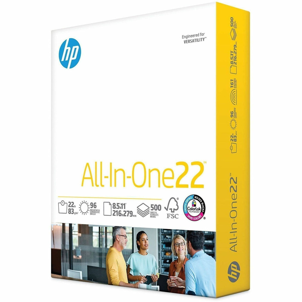 HP Copy Paper - 96 Brightness - Letter - 8 1/2" x 11" - 22 lb Basis Weight - Smooth - 500 / Ream