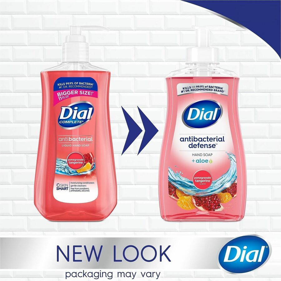 Dial Pomegranate Tangerine Antibacterial Hand Soap - Pomegranate & Tangerine Scent - 11 fl oz - Pump Dispenser - 12 / Ca