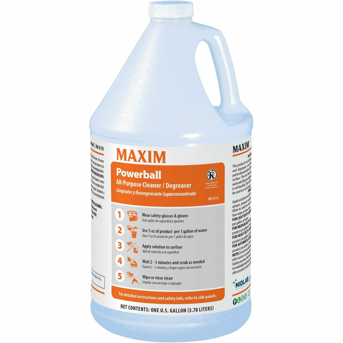 Midlab All-Purpose Butyl-Based Cleaner & Degreaser - For Multipurpose - Concentrate - Liquid - 128 fl oz (4 quart) - Low