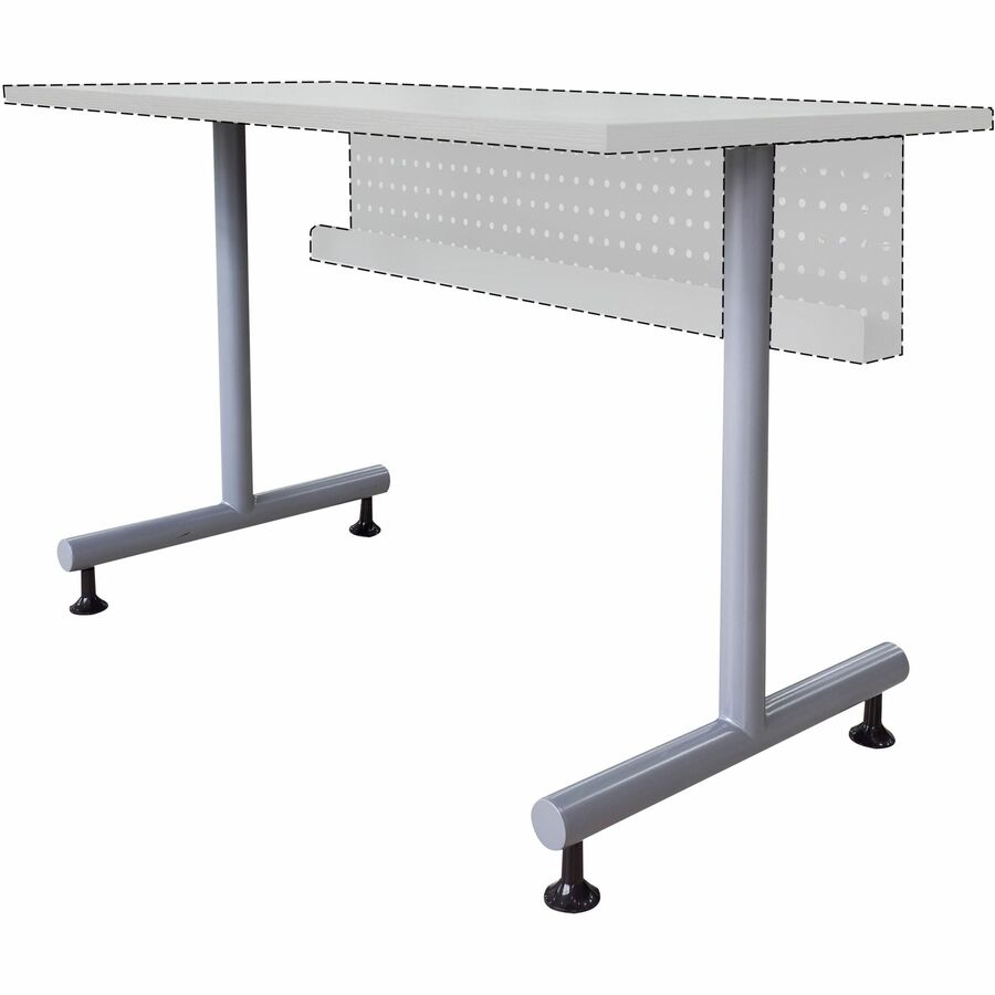 Lorell Invent Training Table Components - Silver T-shaped Base - 2 Legs - 28.50" Height x 5" Width x 22" Depth - Trainin