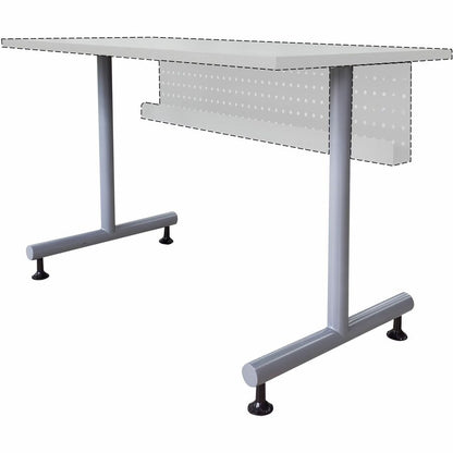 Lorell Invent Training Table Components - Silver T-shaped Base - 2 Legs - 28.50" Height x 5" Width x 22" Depth - Trainin