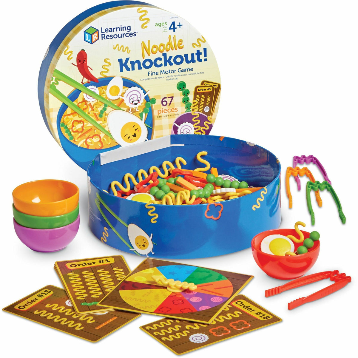 Learning Resources Noodle Knockout Fine Motor Game - Learning Toy - Theme/Subject: Learning - 4 Year & Up - 67 Pieces - 