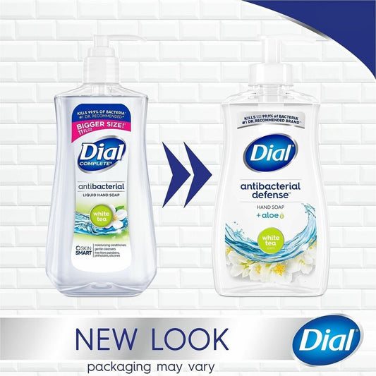 Dial White Tea Antibacterial Hand Soap - White Tea Scent - 11 fl oz - Pump Dispenser - Bacteria Remover - 12 / Carton