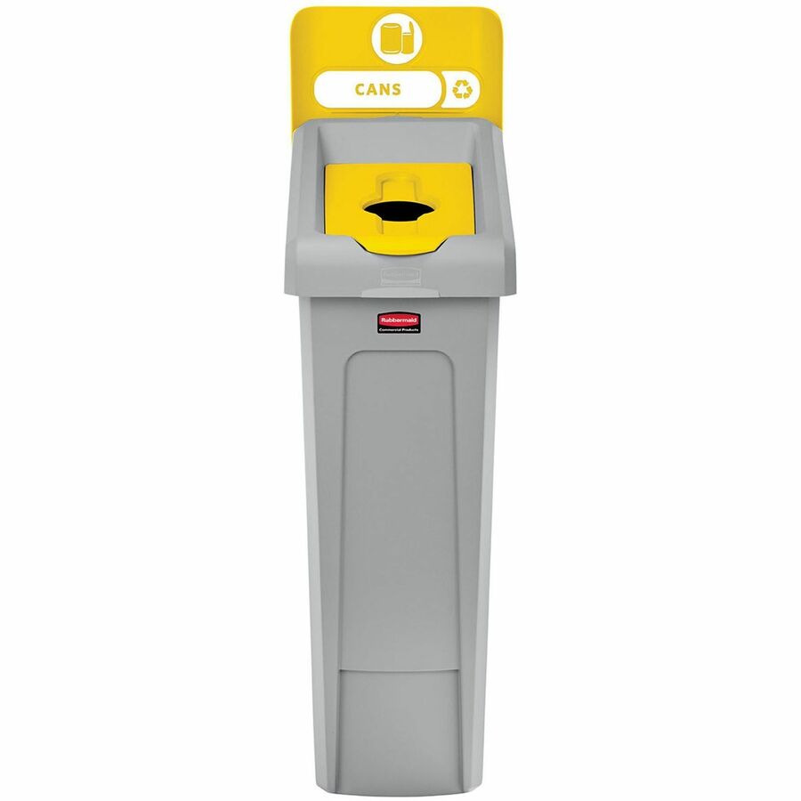 Rubbermaid Commercial Slim Jim Recycling Station 1-Stream Bottles/Cans, 23 Gal - 23 gal Capacity - For Commercial - Dura