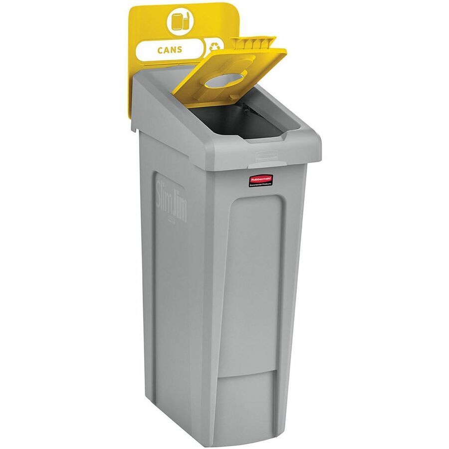 Rubbermaid Commercial Slim Jim Recycling Station 1-Stream Bottles/Cans, 23 Gal - 23 gal Capacity - For Commercial - Dura