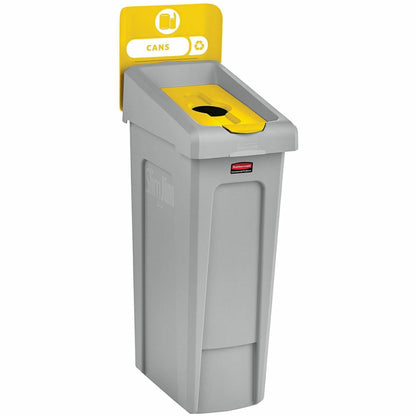 Rubbermaid Commercial Slim Jim Recycling Station 1-Stream Bottles/Cans, 23 Gal - 23 gal Capacity - For Commercial - Dura