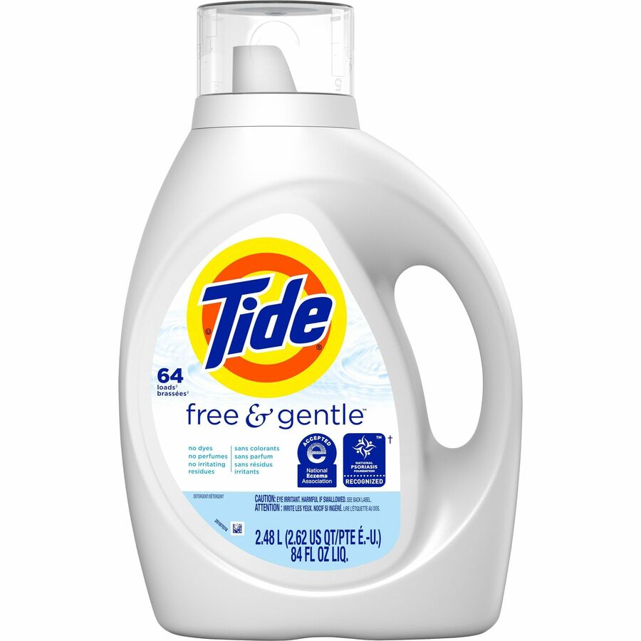 Tide Free & Gentle Detergent - For Laundry, Clothes, Washing Machine - Liquid - 84 fl oz (2.6 quart) - 4 / Carton