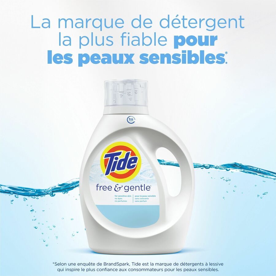 Tide Free & Gentle Detergent - For Laundry, Clothes, Washing Machine - Liquid - 84 fl oz (2.6 quart) - 4 / Carton