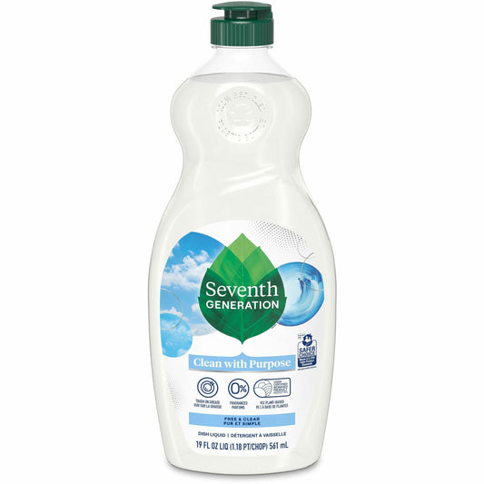 Seventh Generation Free/Clear Natural Dish Liquid - For Dish - Liquid - 19 fl oz (0.6 quart) - Free & Clear Scent - 6 / 