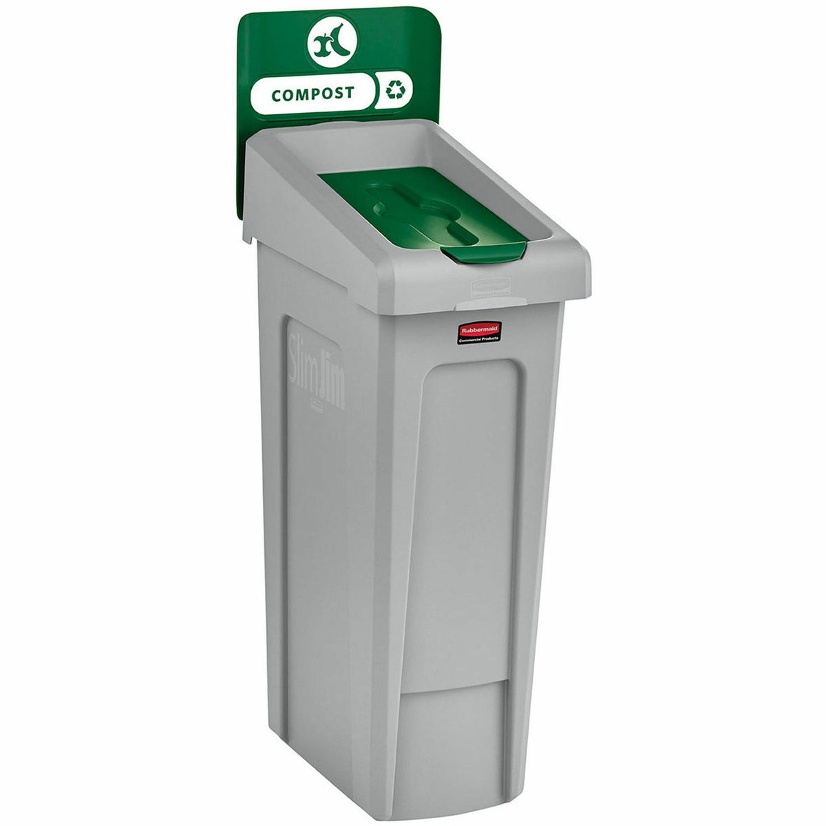 Rubbermaid Commercial Slim Jim Recycling Station 1-Stream Compost, 23 Gal - 23 gal Capacity - For Commercial - Durable, 