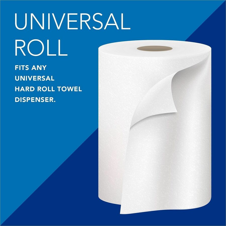 Scott® Universal 100% Recycled Fiber Hard Roll Paper Towels - 1 1/2" Core - White - Fiber - 6 / Carton