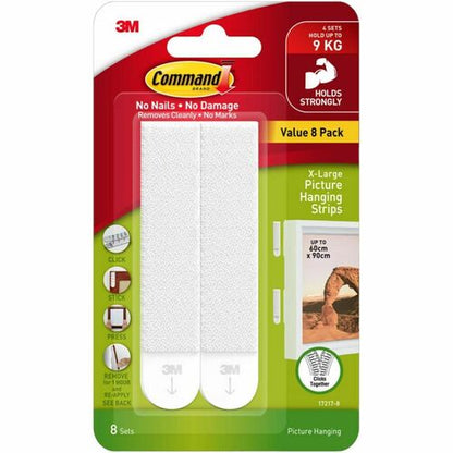 Command Hanging Strip - 19.84 lb (9 kg) Capacity - 8 / Pack