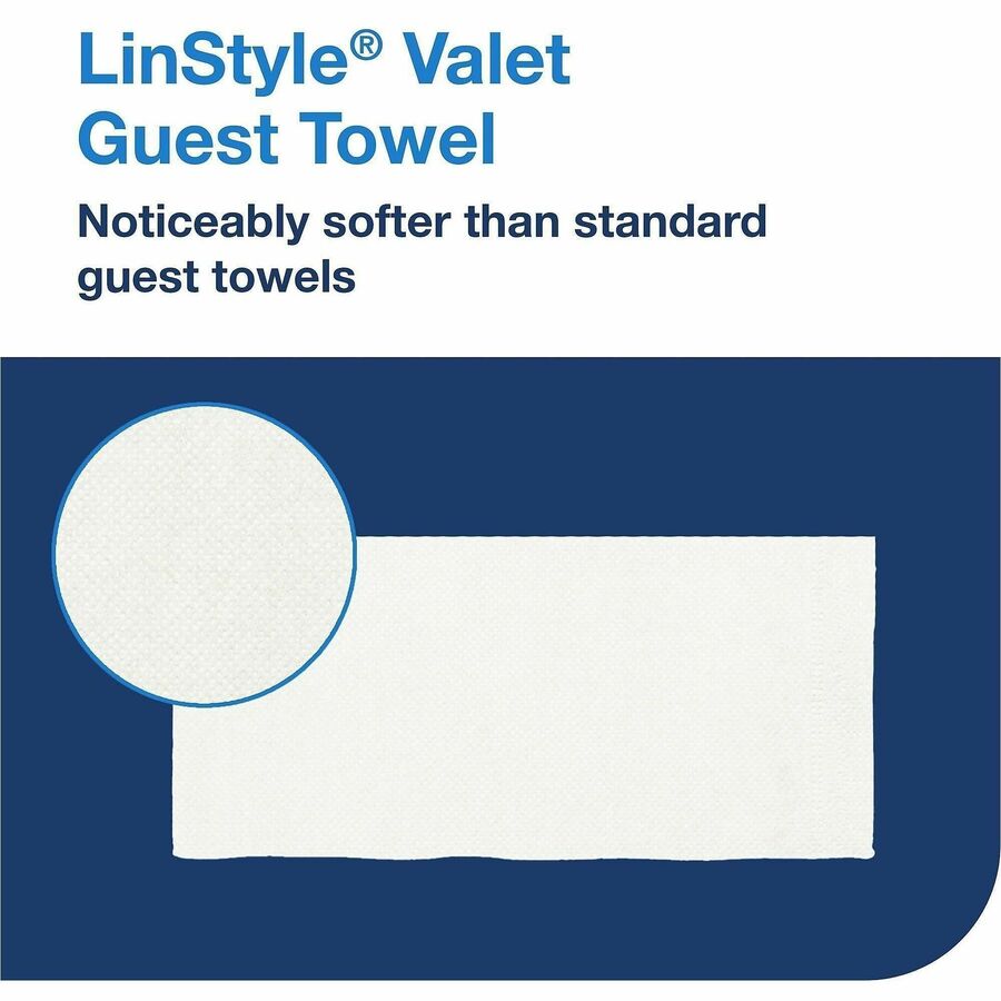 TORK LinStyle Valet Guest Towel White, 1/6 Fold, 5 x 100 Towels - 1 Ply - Extra Large - 11.50" Width x 17" Length - Whit