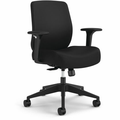 HON Altern Task Chair - Fabric, Foam Seat Material - Fabric Back Material - Black Frame Color - Mid Back - Black - Armre