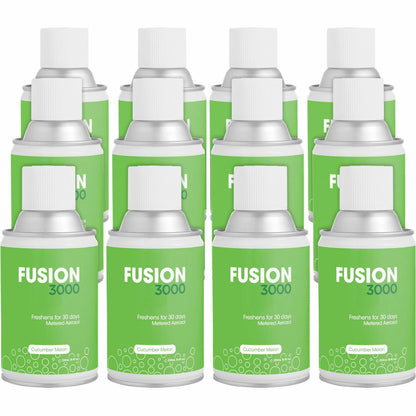 Fresh Products Fusion 3000 Metered Aerosols - 6000 ft³ - Cucumber Melon - 30 Day - Odor Neutralizer, VOC Compliant - 12 