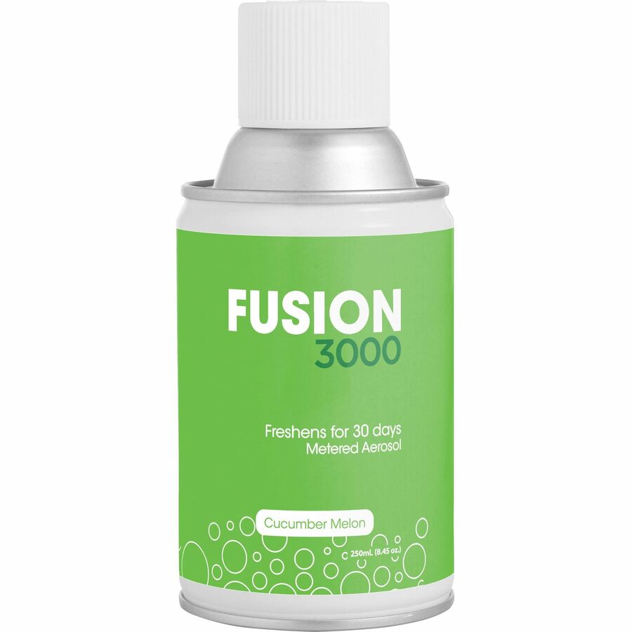 Fresh Products Fusion 3000 Metered Aerosols - 6000 ft³ - Cucumber Melon - 30 Day - Odor Neutralizer, VOC Compliant - 12 