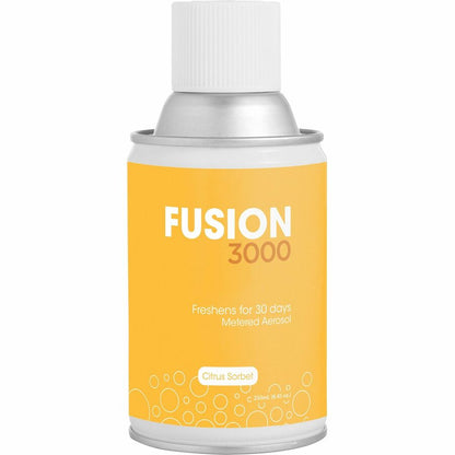 Fresh Products Fusion 3000 Metered Aerosols - 6000 ft³ - Citrus Sorbet - 30 Day - Odor Neutralizer, VOC Compliant - 12 /