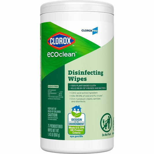 CloroxPro™ EcoClean Disinfecting Wipes - For Multi Surface, Multipurpose - Ready-To-Use - Wipe - 75 / Each