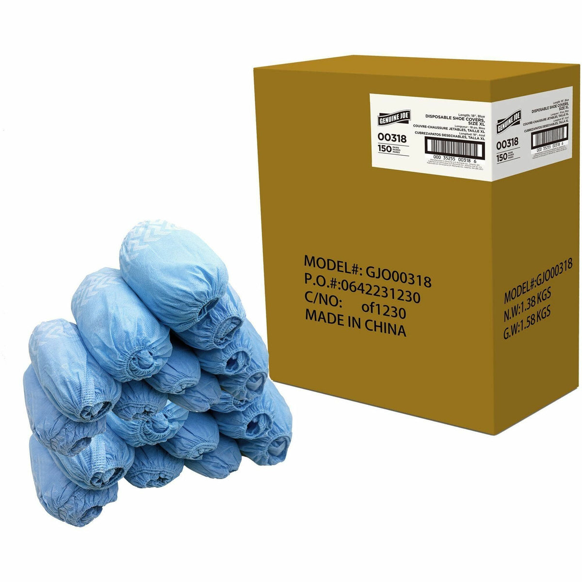 Genuine Joe PolyLite Shoe Covers - Recommended for: Hospital, Clinic, Laboratory, Food Processing, Painting - X-Large - 