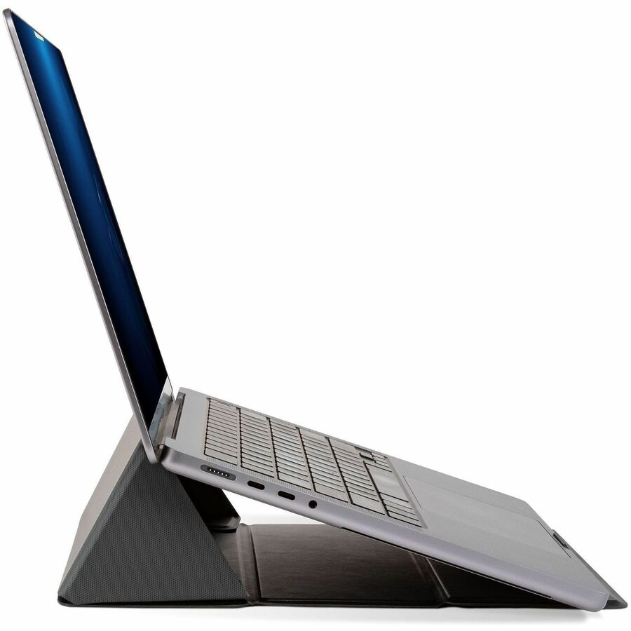 Allsop Foldio Laptop & Tablet Stand - Black - Ergonomic, Adjustable Angle, Adjustable Height, Magnetic, Compact, Portabl