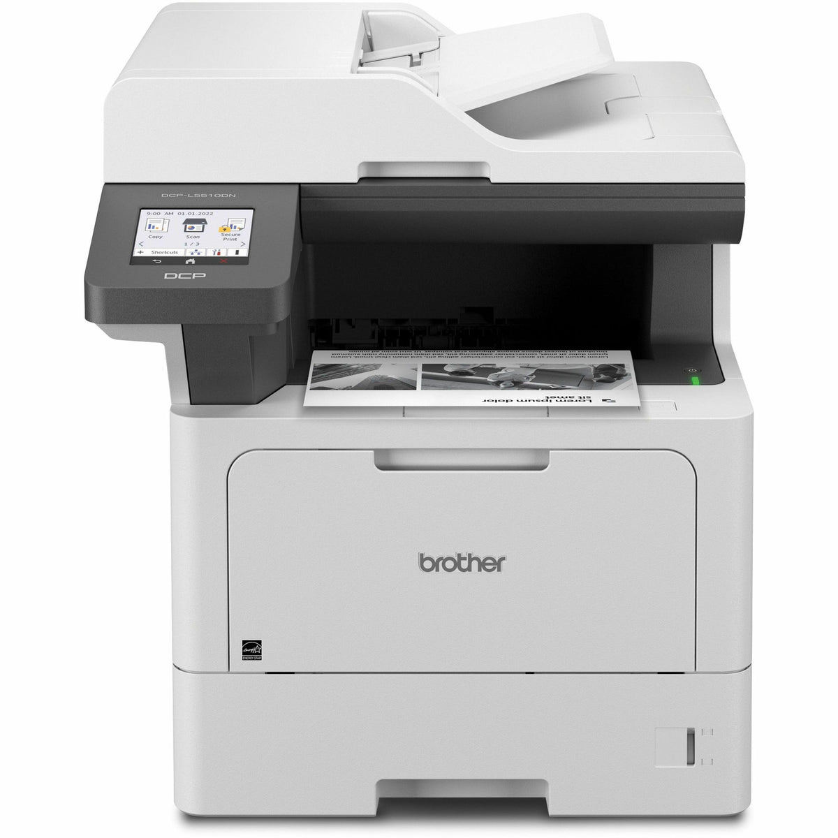 Brother DCP-L5510DN Wired Laser Multifunction Printer - Monochrome - Copier/Printer/Scanner - 48 ppm Mono Print - 1200 x