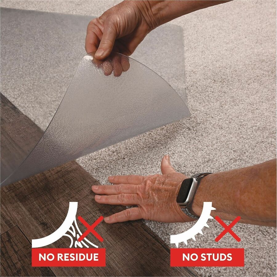 Deflecto SuperGrip Chairmat - Hard Floor, Carpet, Chair - 60" Length x 46" Width - Lip Size 25" Length x 12" Width - Vin