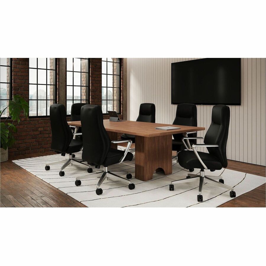 Lorell Essentials Modular Conference Tables - 1" Height x 94" Width x 47" Depth - Band Edge - Finish: Walnut - Modular, 