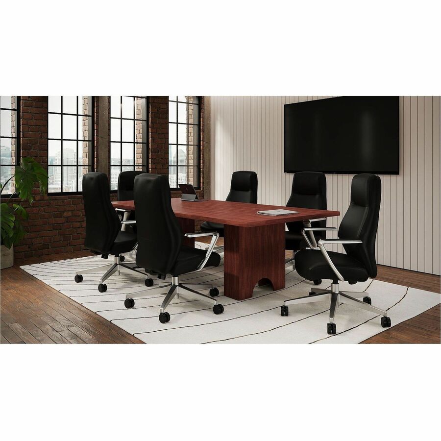Lorell Essentials Modular Conference Tables - 47" Width x 47" Thickness x 1" Length - Band Edge - Cherry Table Top - Mod