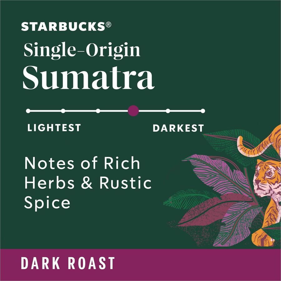 Starbucks® K-Cup Sumatra Coffee - Compatible with Keurig Brewer - Dark - K-Cup - Sumatra - 24 / Box