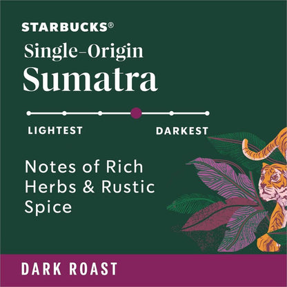 Starbucks® K-Cup Sumatra Coffee - Compatible with Keurig Brewer - Dark - K-Cup - Sumatra - 24 / Box