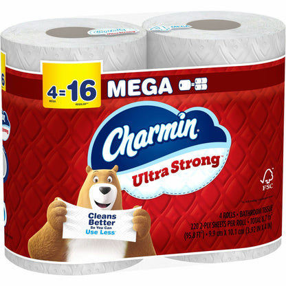Charmin Mega Roll Bath Tissue - 2 Ply - Mega - 200 Sheets/Roll - White - 8 / Carton