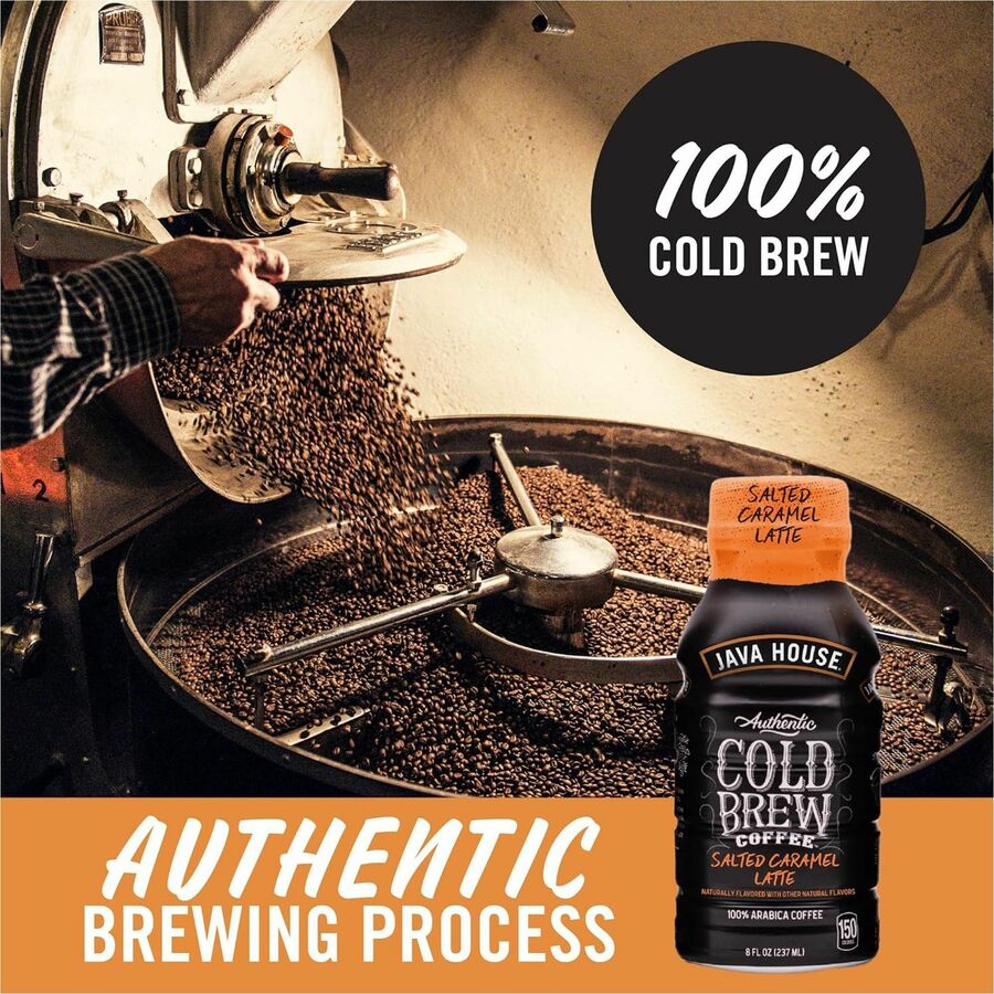 Java House Bottle Authentic Cold Brew Salted Caramel Latte - Cold Brewed - 8 oz Per Bottle - Bottle - Salted Caramel Lat