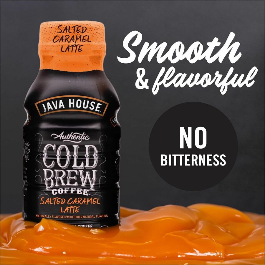 Java House Bottle Authentic Cold Brew Salted Caramel Latte - Cold Brewed - 8 oz Per Bottle - Bottle - Salted Caramel Lat