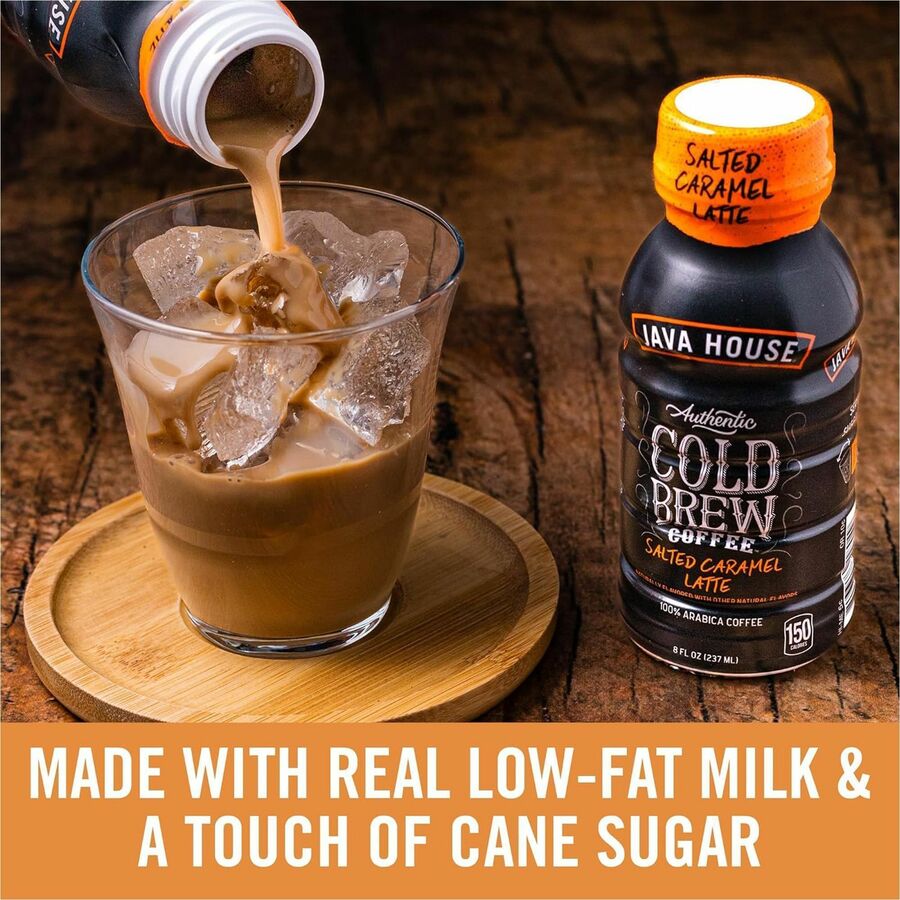 Java House Bottle Authentic Cold Brew Salted Caramel Latte - Cold Brewed - 8 oz Per Bottle - Bottle - Salted Caramel Lat