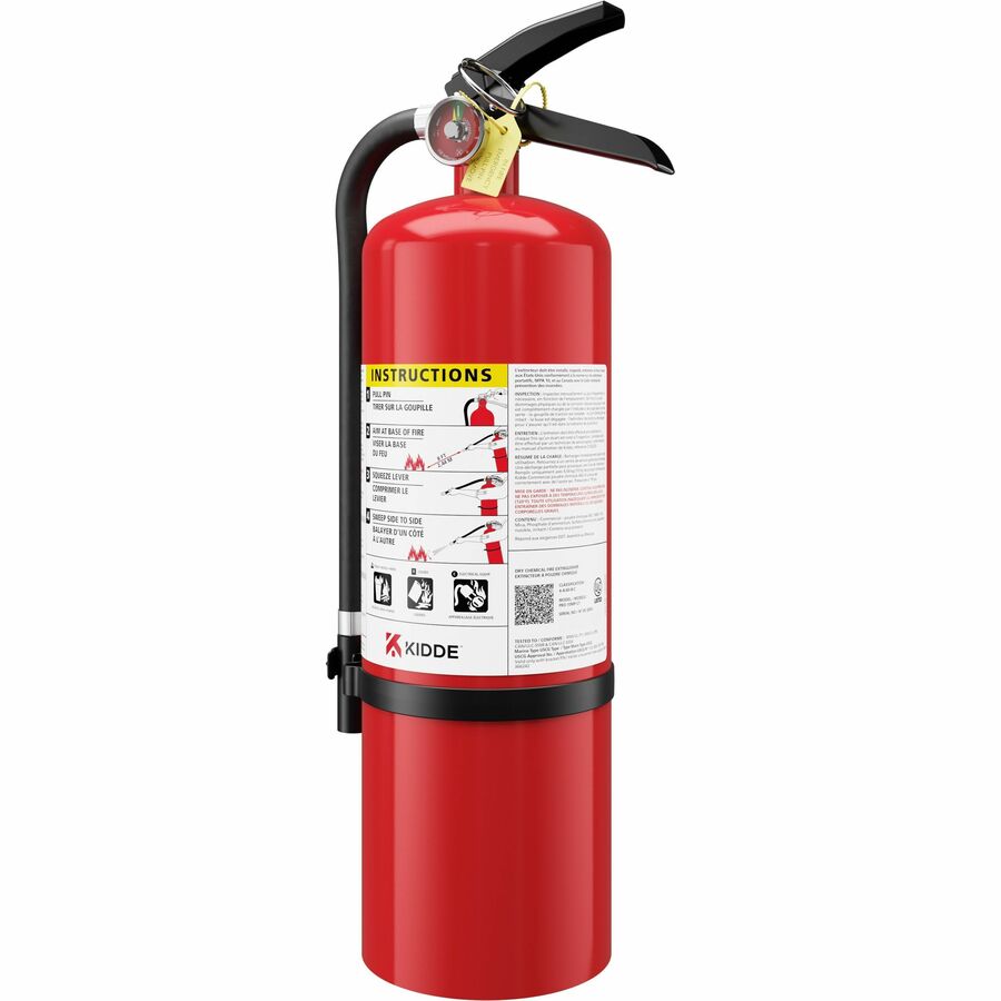 Kidde Pro 10 MP-1 Fire Extinguisher - 10 lb Capacity - A: Common Combustibles, B: Flammable Liquids, C: Live Electrical 