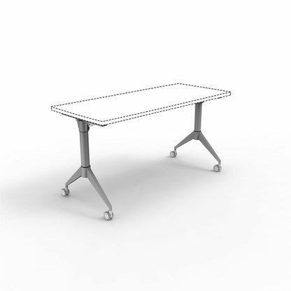 Lorell Spry Nesting Training Table Base - Black Top - Silver Folding Base - 2 Legs - 29.50" Height - Training - Assembly
